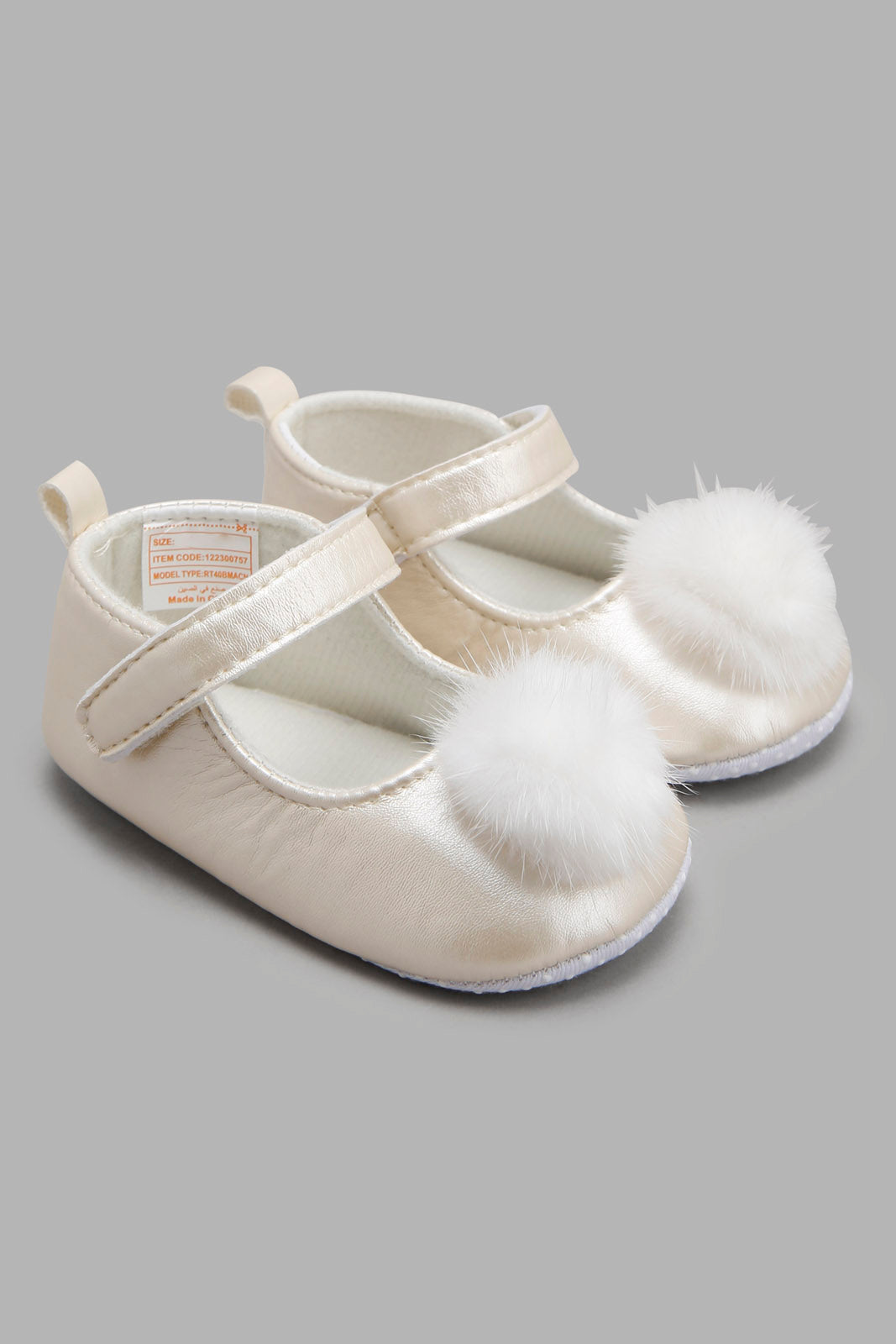 Redtag-Gold-Pram-Shoe-Category:Shoes,-Colour:Gold,-Deals:New-In,-Filter:Baby-Footwear-(0-to-18-Mths),-NBF-Shoes,-New-In-NBF-FOO,-Non-Sale,-Section:Boys-(0-to-14Yrs),-W22A-Baby-0 to 18 Months