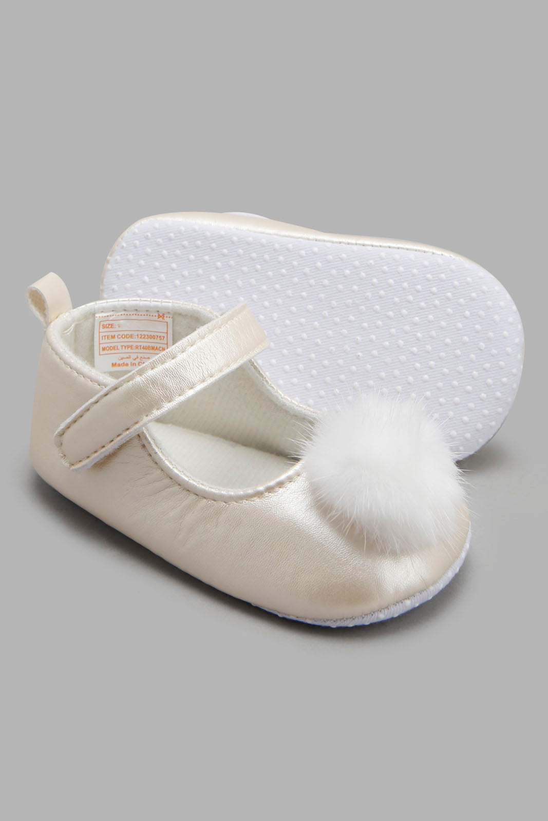 Redtag-Gold-Pram-Shoe-Category:Shoes,-Colour:Gold,-Deals:New-In,-Filter:Baby-Footwear-(0-to-18-Mths),-NBF-Shoes,-New-In-NBF-FOO,-Non-Sale,-Section:Boys-(0-to-14Yrs),-W22A-Baby-0 to 18 Months
