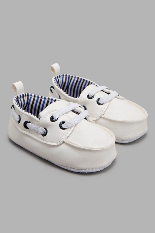 Redtag-White-Pram-Shoe-Category:Shoes,-Colour:White,-Deals:New-In,-Filter:Baby-Footwear-(0-to-18-Mths),-NBF-Shoes,-New-In-NBF-FOO,-Non-Sale,-Section:Boys-(0-to-14Yrs),-W22A-Baby-0 to 18 Months