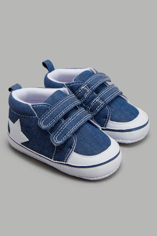 Redtag-Navy-Pram-Shoe-Category:Shoes,-Colour:Navy,-Deals:New-In,-Filter:Baby-Footwear-(0-to-18-Mths),-NBF-Shoes,-New-In-NBF-FOO,-Non-Sale,-Section:Boys-(0-to-14Yrs),-W22A-Baby-0 to 18 Months