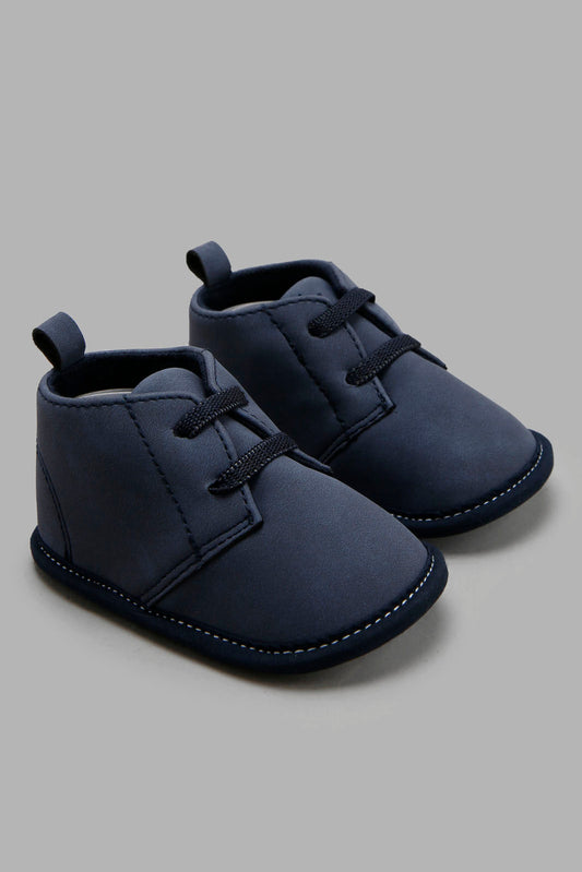 Redtag-Navy-Pram-Booties-Category:Boots,-Colour:Navy,-Deals:New-In,-Filter:Baby-Footwear-(0-to-18-Mths),-NBF-Boots,-New-In-NBF-FOO,-Non-Sale,-Section:Boys-(0-to-14Yrs),-W22B-Baby-0 to 18 Months