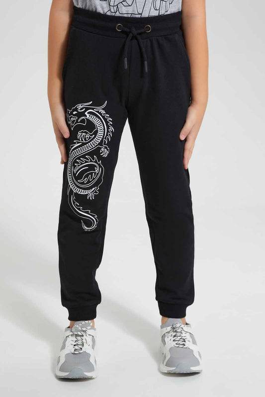 Redtag-Black-Dragon-Print-Jog-Pant-BOY-Joggers,-Category:Joggers,-Colour:Black,-Deals:New-In,-Filter:Boys-(2-to-8-Yrs),-New-In-BOY-APL,-Non-Sale,-Section:Boys-(0-to-14Yrs),-W22O-Boys-2 to 8 Years