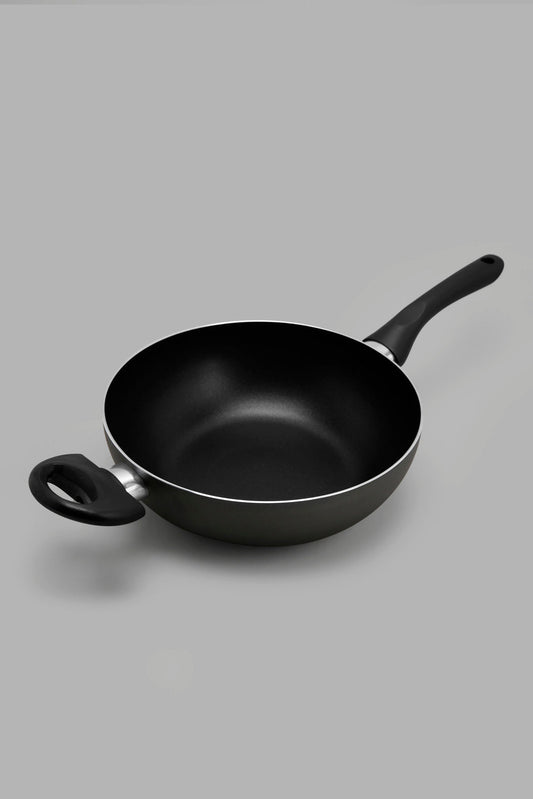 Redtag-Black-Aluminum-Non-Stick-Wok-Pan-(24Cm)-365,-Category:Pans,-Colour:Black,-Deals:New-In,-Filter:Home-Dining,-HMW-DIN-Cookware,-New-In-HMW-DIN,-Non-Sale,-Section:Homewares-Home-Dining-