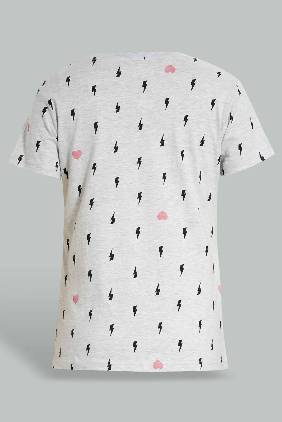 Redtag-Mid-Grey-Melange-Moon-All-Over-Printed-Pyjama-Set-Category:Pyjama-Sets,-Colour:Grey,-Deals:New-In,-Filter:Women's-Clothing,-New-In-Women-APL,-Non-Sale,-Section:Women,-TBL,-W22O,-Women-Pyjama-Sets--