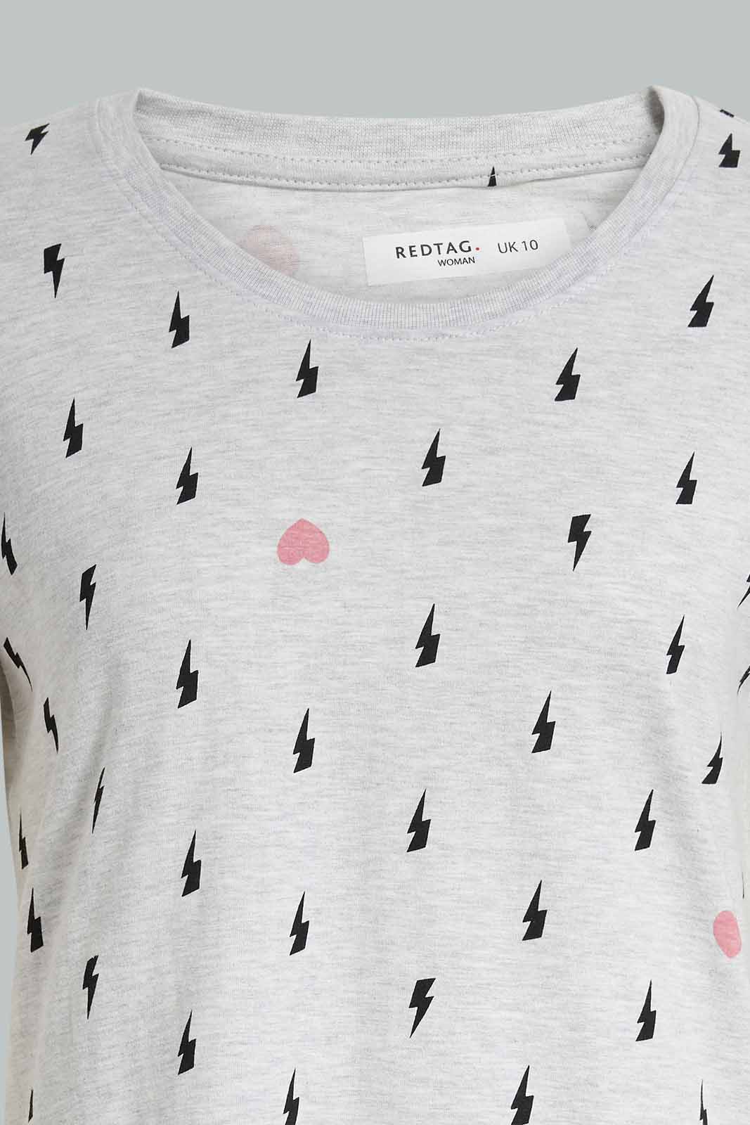 Redtag-Mid-Grey-Melange-Moon-All-Over-Printed-Pyjama-Set-Category:Pyjama-Sets,-Colour:Grey,-Deals:New-In,-Filter:Women's-Clothing,-New-In-Women-APL,-Non-Sale,-Section:Women,-TBL,-W22O,-Women-Pyjama-Sets--