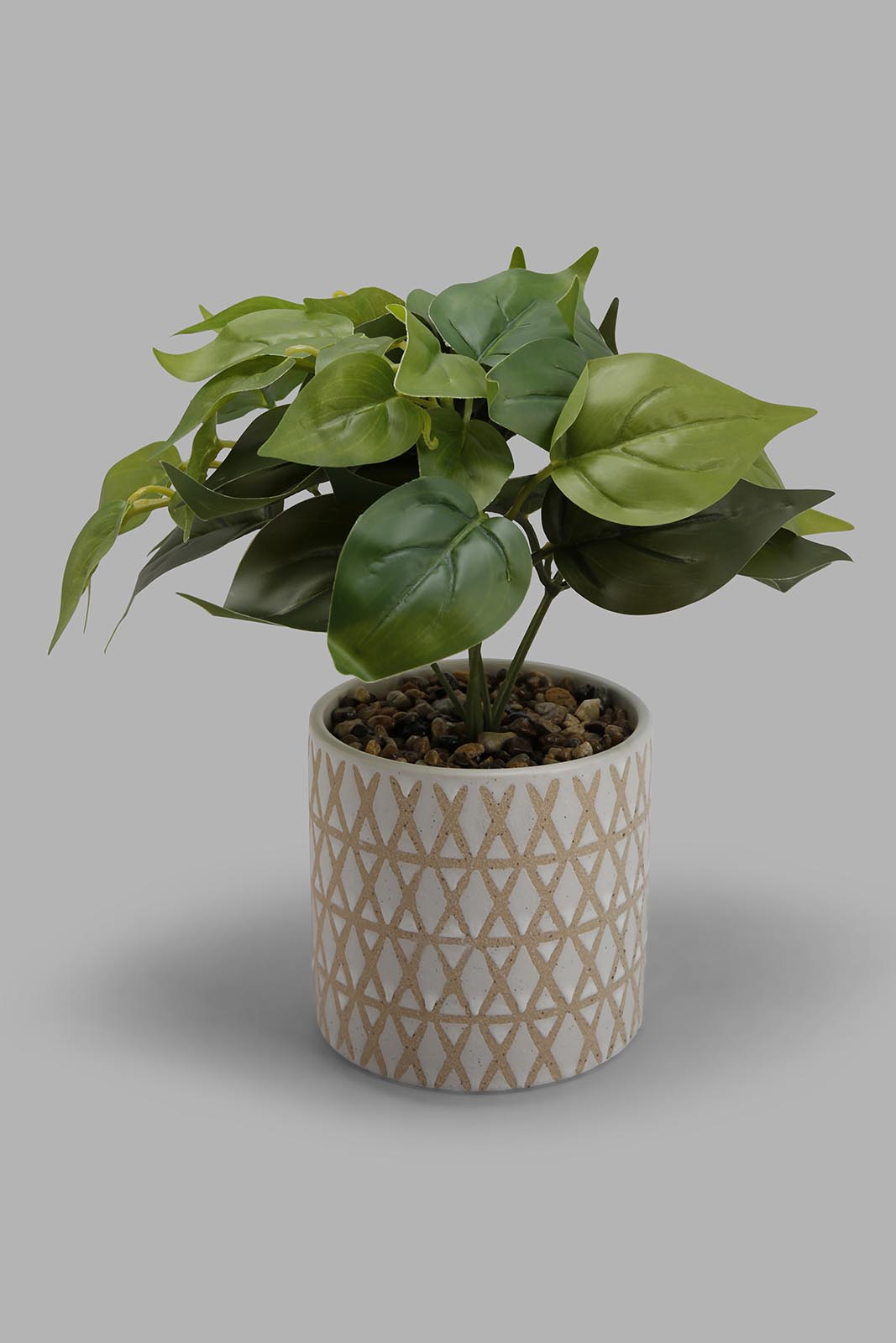 Redtag-Artificial-Plant-In-White-Gold-Ceramic-Pot-Brooklyn,-Category:Plants-&-Flowers,-Colour:White,-Deals:New-In,-Filter:Home-Decor,-HMW-HOM-Decorative-Accessories,-New-In-HMW-HOM,-Non-Sale,-Section:Homewares,-W22B-Home-Decor-