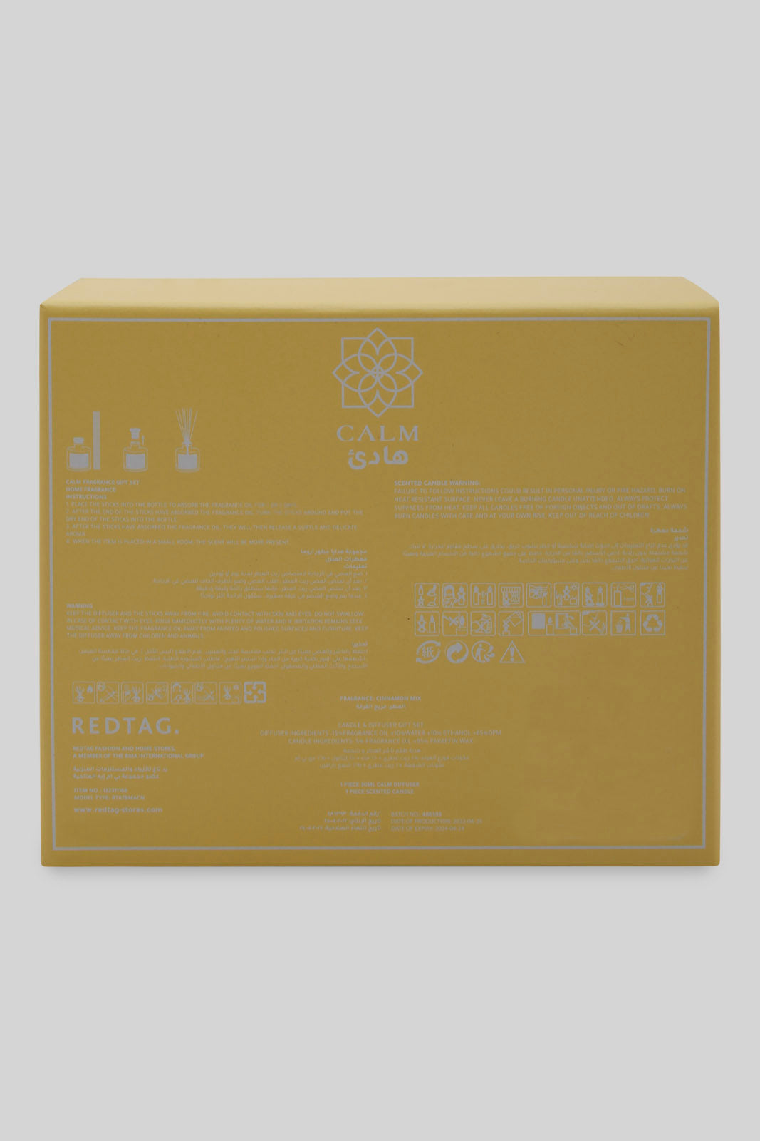 Redtag-Calm-Diffuser-(30Ml)-Candle-Giftset-Category:Diffuser,-Colour:Yellow,-Deals:New-In,-Filter:Home-Decor,-HMW-HOM-Candle-&-Fragrances,-New-In-HMW-HOM,-Non-Sale,-Section:Homewares,-W22O-Home-Decor-
