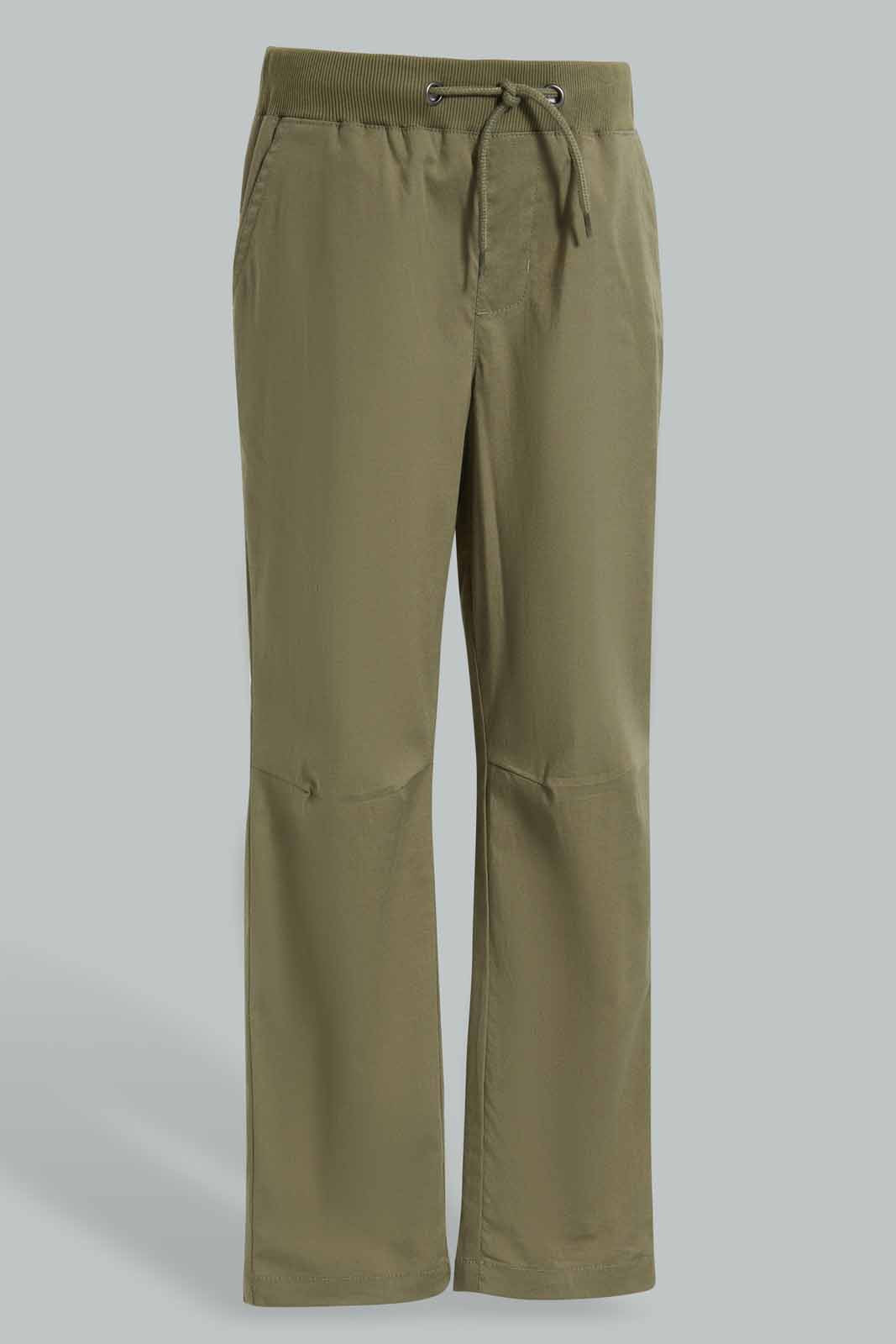 Redtag-Olive-Poplin-Pullon-Trousers-BOY-Trousers,-Category:Trousers,-Colour:Green,-Deals:New-In,-Filter:Boys-(2-to-8-Yrs),-New-In-BOY-APL,-Non-Sale,-Section:Boys-(0-to-14Yrs),-W22O-Boys-2 to 8 Years