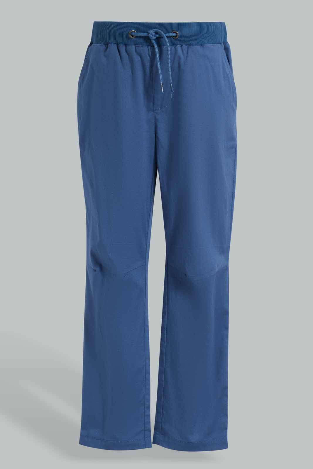 Redtag-Blue-Poplin-Pullon-Trousers-BOY-Trousers,-Category:Trousers,-Colour:Blue,-Deals:New-In,-Filter:Boys-(2-to-8-Yrs),-New-In-BOY-APL,-Non-Sale,-Section:Boys-(0-to-14Yrs),-W22O-Boys-2 to 8 Years