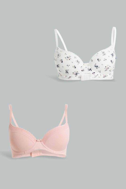 Redtag-Lad-2-Pack-Printed-T-Shirt-Bra-Category:Bras,-Colour:Assorted,-Deals:New-In,-Filter:Women's-Clothing,-New-In-Women-APL,-Non-Sale,-Section:Women,-W22O,-Women-Bras--