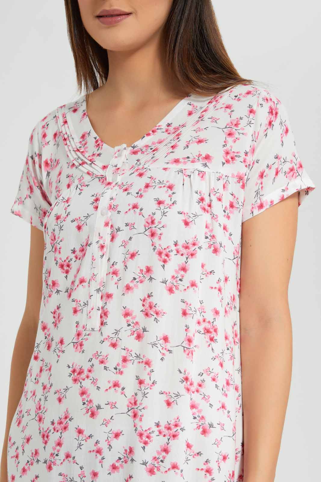 Redtag-Ivory-Printed-Nightgown-Category:Nightgowns,-Colour:Ivory,-Deals:New-In,-Filter:Women's-Clothing,-New-In-Women-APL,-Non-Sale,-S22D,-Section:Women,-Women-Nightgowns--