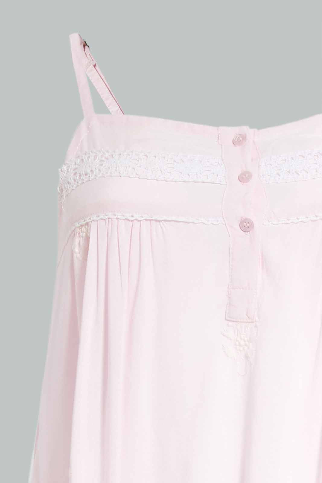 Redtag-Pale-Pink-Embroidered-Nightgown-Category:Nightgowns,-Colour:Apricot,-Deals:New-In,-Filter:Women's-Clothing,-New-In-Women-APL,-Non-Sale,-S22D,-Section:Women,-Women-Nightgowns--