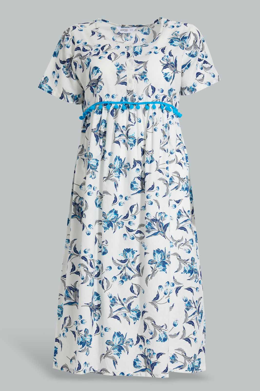 Redtag-Ivory-Printed-Nightgown-Category:Nightgowns,-Colour:Ivory,-Deals:New-In,-Filter:Women's-Clothing,-New-In-Women-APL,-Non-Sale,-S22D,-Section:Women,-Women-Nightgowns--
