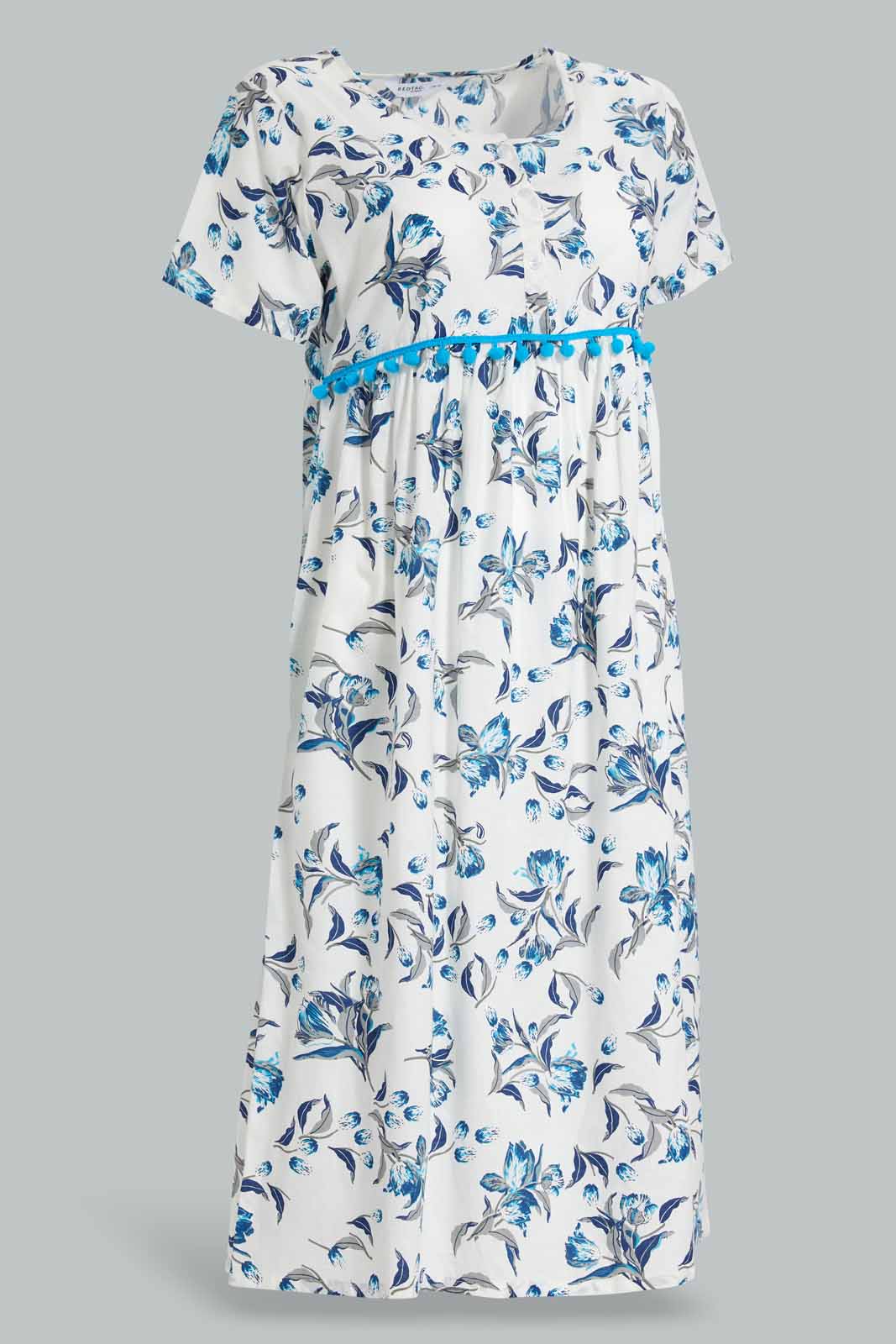 Redtag-Ivory-Printed-Nightgown-Category:Nightgowns,-Colour:Ivory,-Deals:New-In,-Filter:Women's-Clothing,-New-In-Women-APL,-Non-Sale,-S22D,-Section:Women,-Women-Nightgowns--