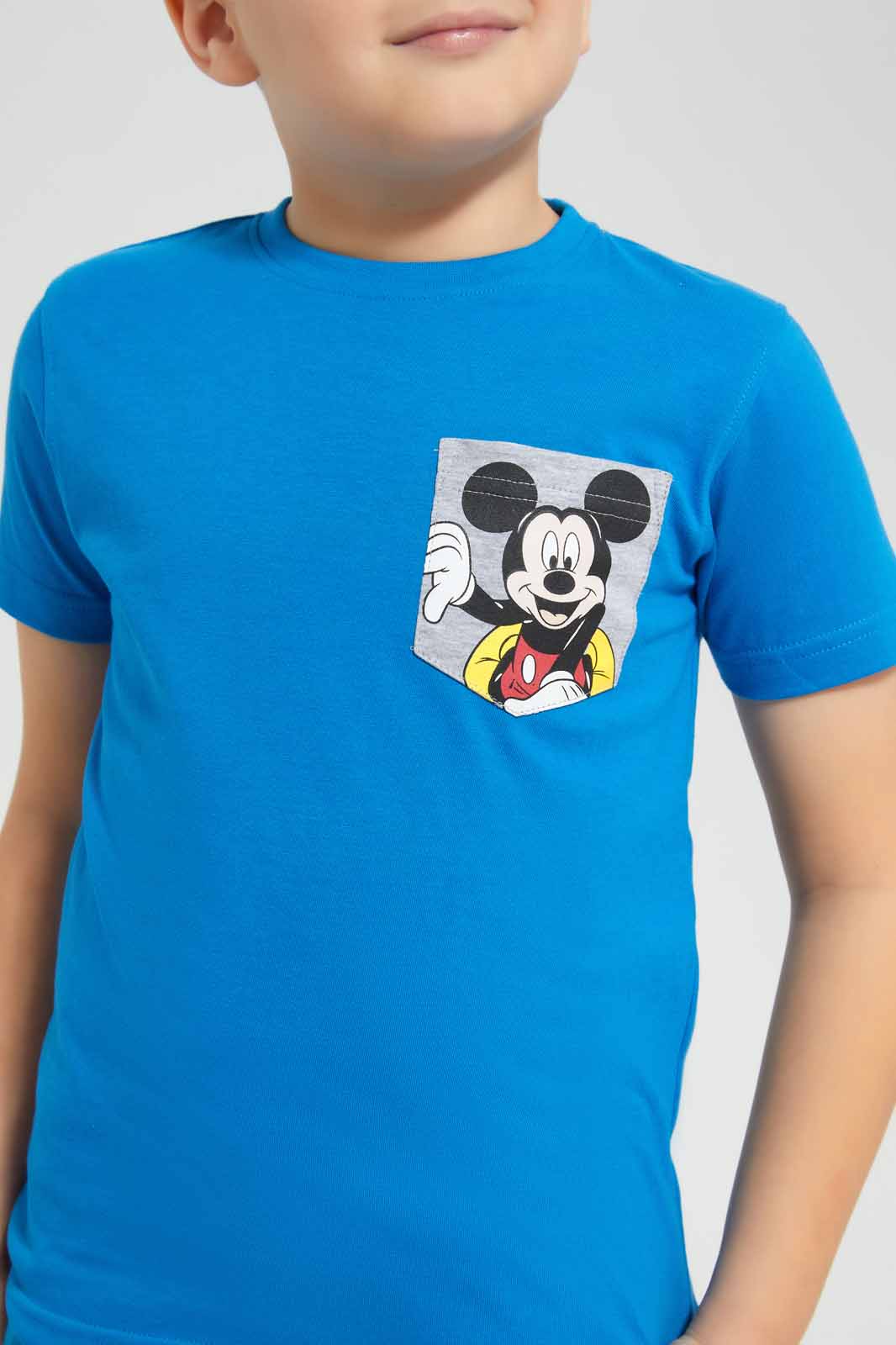 Redtag-Blue-Mickey-Graphic-Pocket-T-Shirt-BOY-T-Shirts,-Category:T-Shirts,-Colour:Blue,-Deals:New-In,-Filter:Boys-(2-to-8-Yrs),-New-In-BOY-APL,-Non-Sale,-Section:Boys-(0-to-14Yrs),-TBL,-W22O-Boys-2 to 8 Years