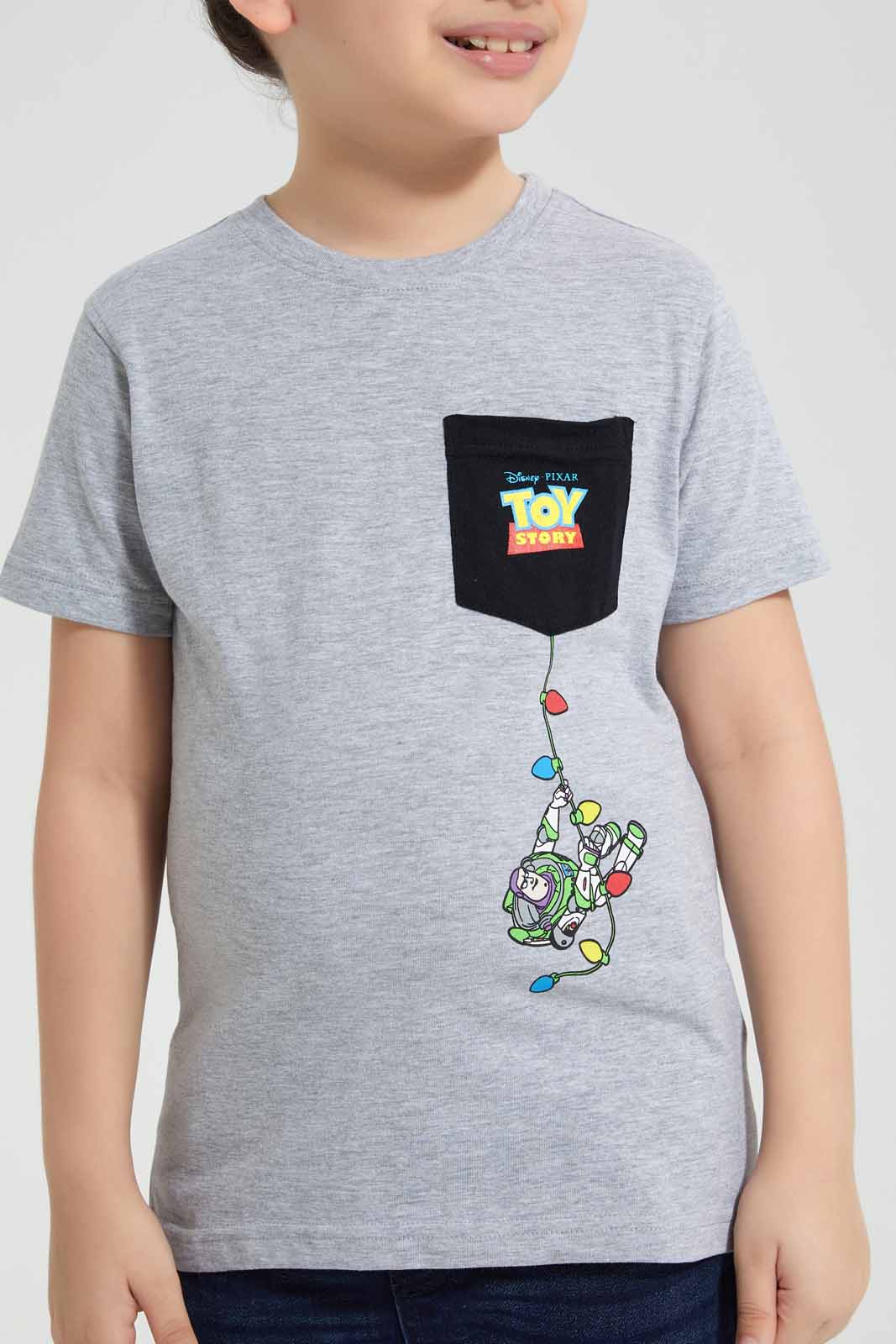 Redtag-Mid-Grey-Space-Hero-Graphic-Pocket-T-Shirt-BOY-T-Shirts,-Category:T-Shirts,-Colour:Grey,-Deals:New-In,-Filter:Boys-(2-to-8-Yrs),-New-In-BOY-APL,-Non-Sale,-Section:Boys-(0-to-14Yrs),-TBL,-W22O-Boys-2 to 8 Years