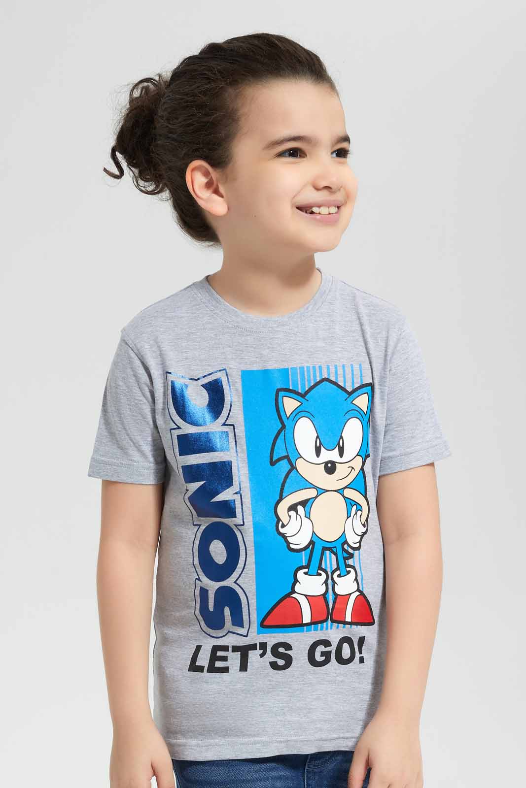Redtag-Mel-Grey-Sonic-Graphic-SS-T-Shirt-BOY-T-Shirts,-Category:T-Shirts,-Colour:Grey,-Deals:New-In,-Filter:Boys-(2-to-8-Yrs),-New-In-BOY-APL,-Non-Sale,-Section:Boys-(0-to-14Yrs),-TBL,-W22O-Boys-2 to 8 Years
