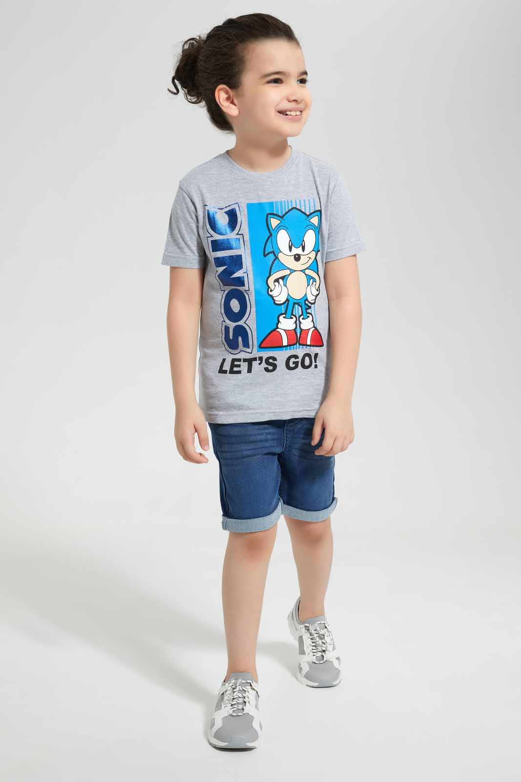 Redtag-Mel-Grey-Sonic-Graphic-SS-T-Shirt-BOY-T-Shirts,-Category:T-Shirts,-Colour:Grey,-Deals:New-In,-Filter:Boys-(2-to-8-Yrs),-New-In-BOY-APL,-Non-Sale,-Section:Boys-(0-to-14Yrs),-TBL,-W22O-Boys-2 to 8 Years
