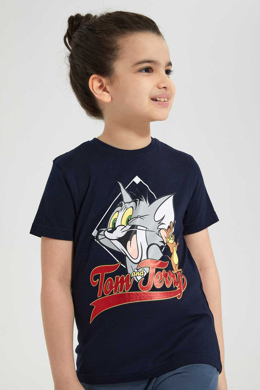 Redtag-Grey-Tom-And-Jerry-Graphic-SS-T-Shirt-BOY-T-Shirts,-Category:T-Shirts,-CHR,-Colour:Grey,-Deals:New-In,-Filter:Boys-(2-to-8-Yrs),-New-In-BOY-APL,-Non-Sale,-Section:Boys-(0-to-14Yrs),-TBL,-W22O-Boys-2 to 8 Years