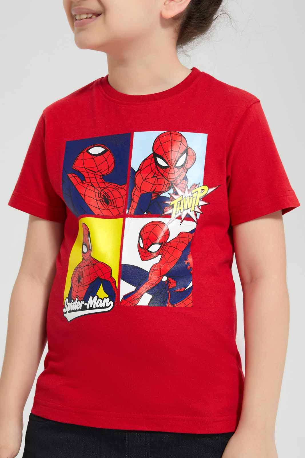 Redtag-Red-Spiderman-Graphic-SS-T-Shirt-BOY-T-Shirts,-Category:T-Shirts,-CHR,-Colour:Red,-Deals:New-In,-Filter:Boys-(2-to-8-Yrs),-New-In-BOY-APL,-Non-Sale,-Section:Boys-(0-to-14Yrs),-TBL,-W22O-Boys-2 to 8 Years