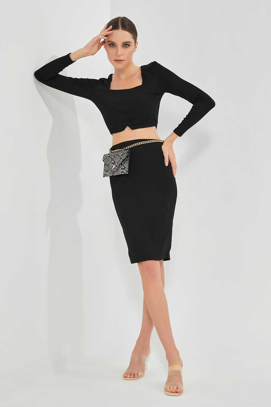Redtag-Black-Longsleeve-Crop-Top-Category:Tops,-Colour:Black,-Deals:New-In,-Filter:Women's-Clothing,-LEC,-LEC-Tops,-New-In-LEC,-Non-Sale,-Section:Women,-W22O-Women's-