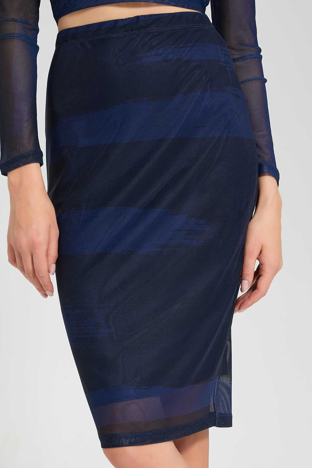 Redtag-Navy-Knee-Length-Skirt-Category:Skirts,-Colour:Navy,-Deals:New-In,-Filter:Women's-Clothing,-LEC,-LEC-Skirts,-New-In-LEC,-Non-Sale,-Section:Women,-W22O-Women's-
