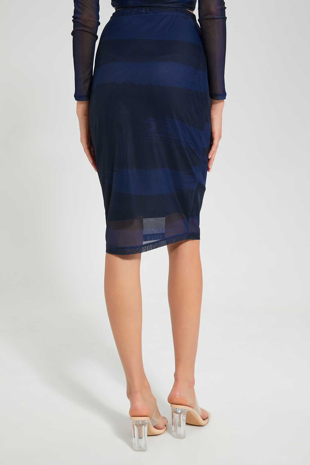 Redtag-Navy-Knee-Length-Skirt-Category:Skirts,-Colour:Navy,-Deals:New-In,-Filter:Women's-Clothing,-LEC,-LEC-Skirts,-New-In-LEC,-Non-Sale,-Section:Women,-W22O-Women's-