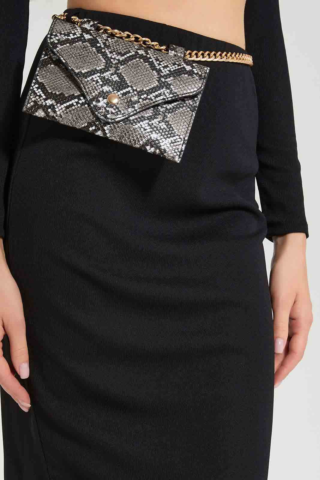 Redtag-Black-Knee-Length-Skirt-With-Belt-Bag-Category:Skirts,-Colour:Black,-Deals:New-In,-Filter:Women's-Clothing,-LEC,-LEC-Skirts,-New-In-LEC,-Non-Sale,-Section:Women,-W22O-Women's-