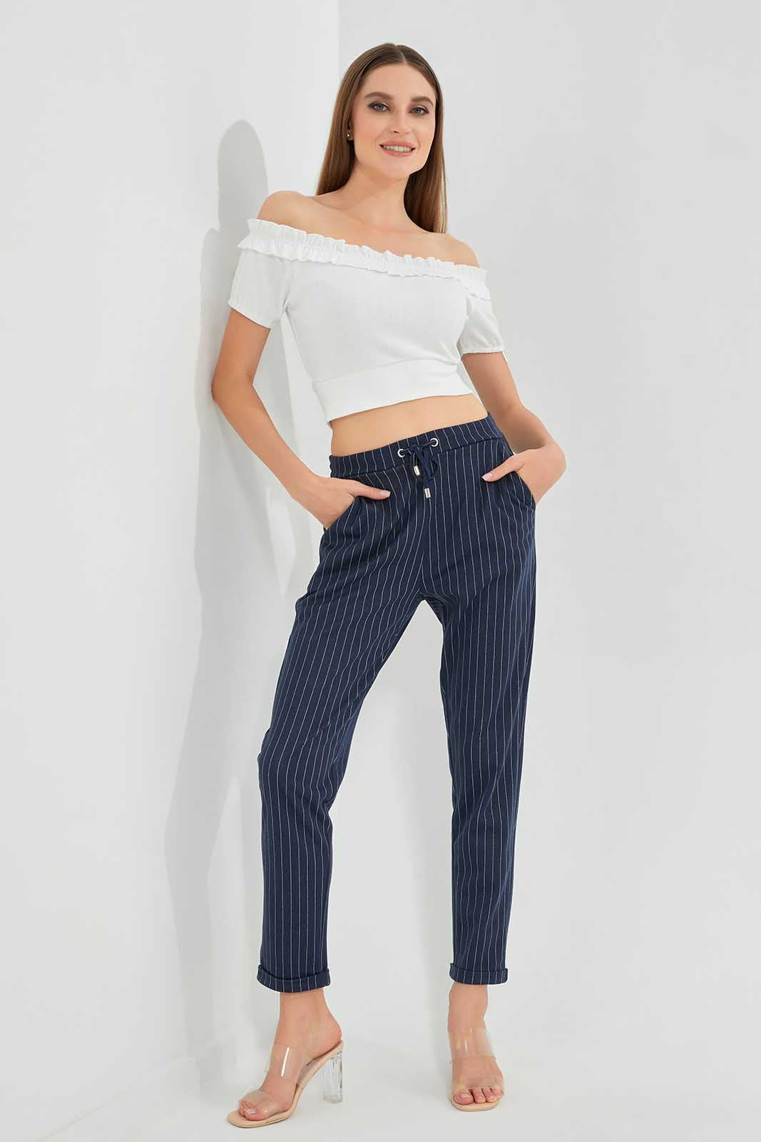 Redtag-Assorted-Skinny-Fit-Trouser-Category:Trousers,-Colour:Navy,-Deals:New-In,-Filter:Women's-Clothing,-LEC,-LEC-Trousers,-New-In-LEC,-Non-Sale,-Section:Women,-W22O-Women's-