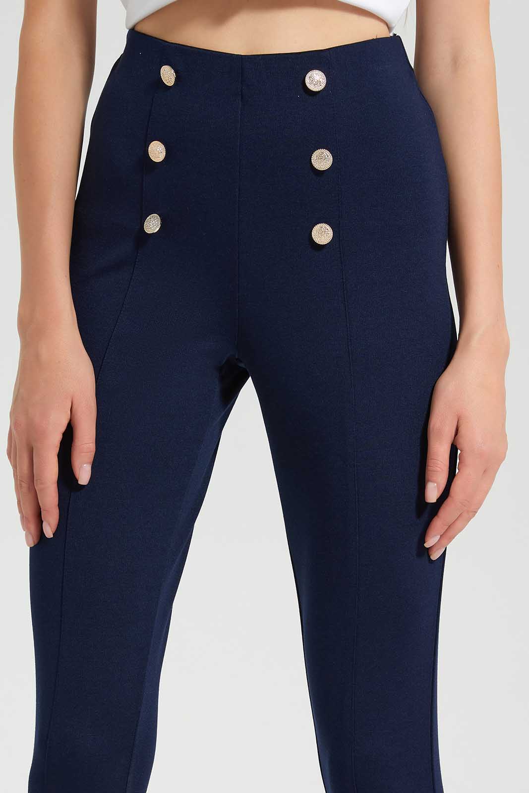 Redtag-Assorted-Fitted-Button-Front-Trouser-Category:Trousers,-Colour:Navy,-Deals:New-In,-Filter:Women's-Clothing,-LEC,-LEC-Trousers,-New-In-LEC,-Non-Sale,-Section:Women,-W22O-Women's-