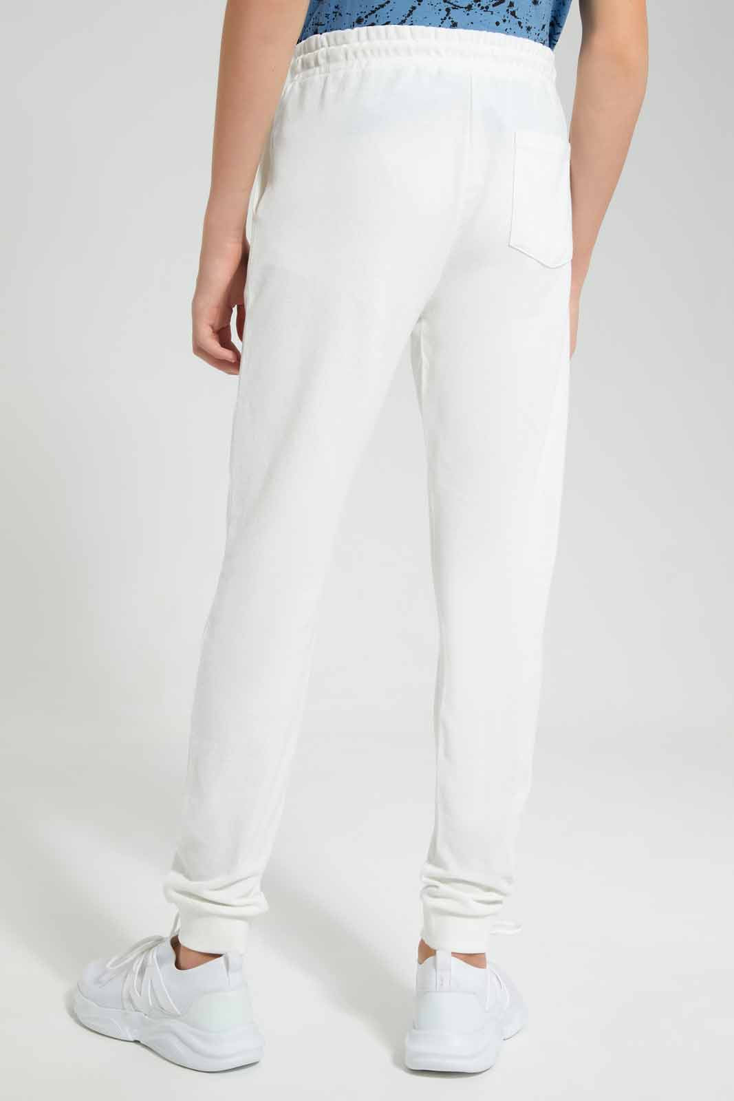 Redtag-White-Pique-Active-Pant-BSR-Joggers,-Category:Joggers,-Colour:White,-Deals:New-In,-Filter:Senior-Boys-(9-to-14-Yrs),-New-In-BSR-APL,-Non-Sale,-Section:Boys-(0-to-14Yrs),-VLM,-W22O-Senior-Boys-9 to 14 Years