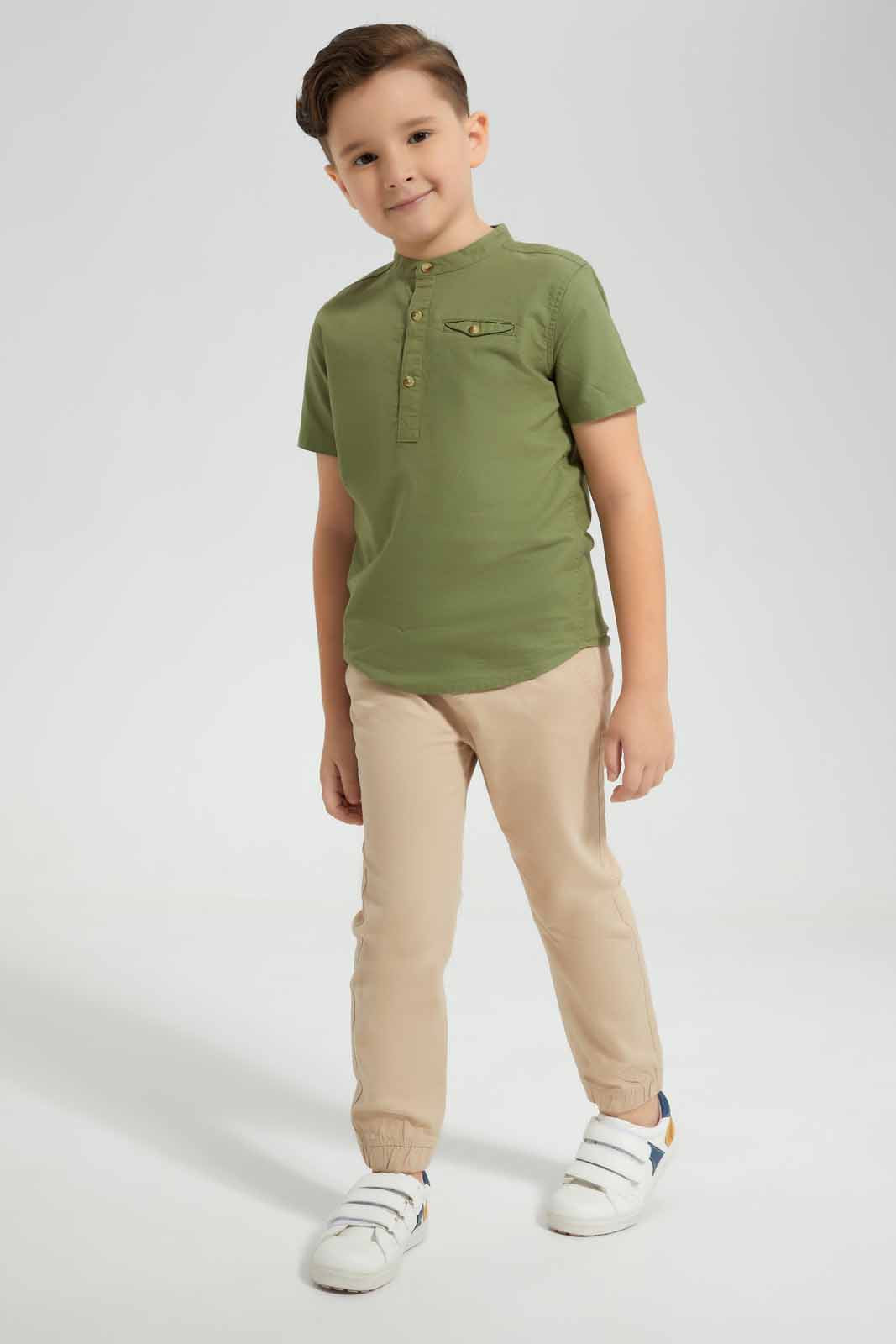 Redtag-Mint-Oxford-Henley-Collar-SS-Shirt-BOY-Shirts,-Category:Shirts,-Colour:Mint,-Deals:New-In,-Filter:Boys-(2-to-8-Yrs),-New-In-BOY-APL,-Non-Sale,-Section:Boys-(0-to-14Yrs),-VLM,-W22O-Boys-2 to 8 Years