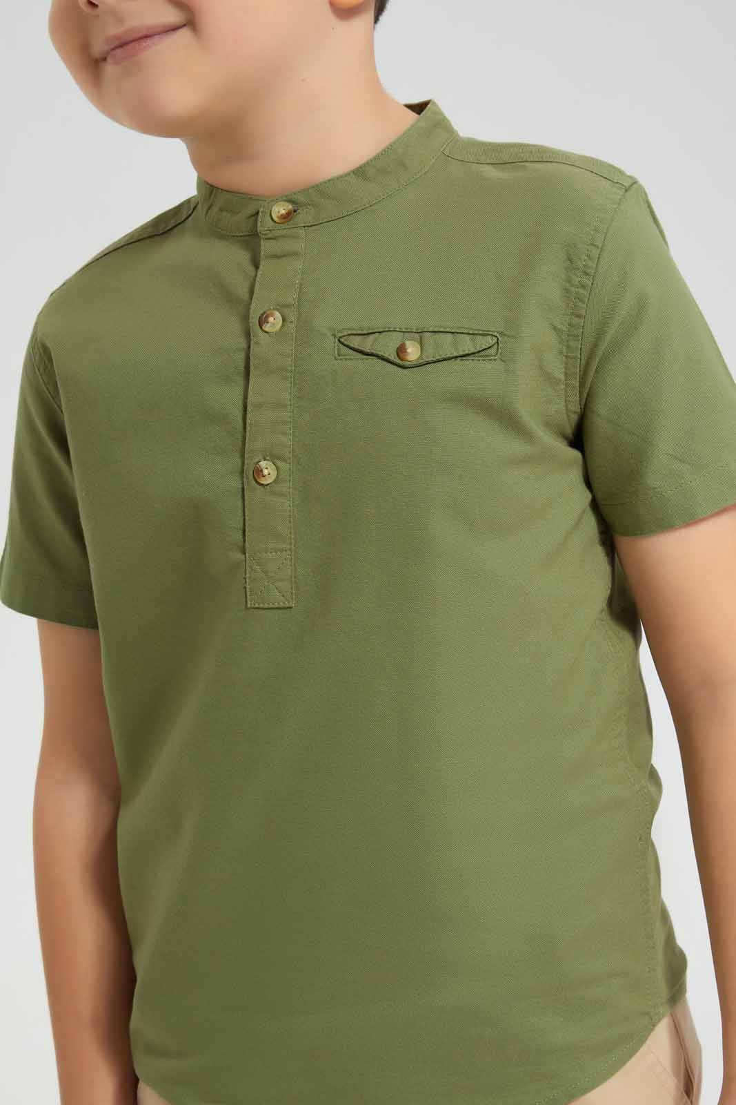 Redtag-Mint-Oxford-Henley-Collar-SS-Shirt-BOY-Shirts,-Category:Shirts,-Colour:Mint,-Deals:New-In,-Filter:Boys-(2-to-8-Yrs),-New-In-BOY-APL,-Non-Sale,-Section:Boys-(0-to-14Yrs),-VLM,-W22O-Boys-2 to 8 Years