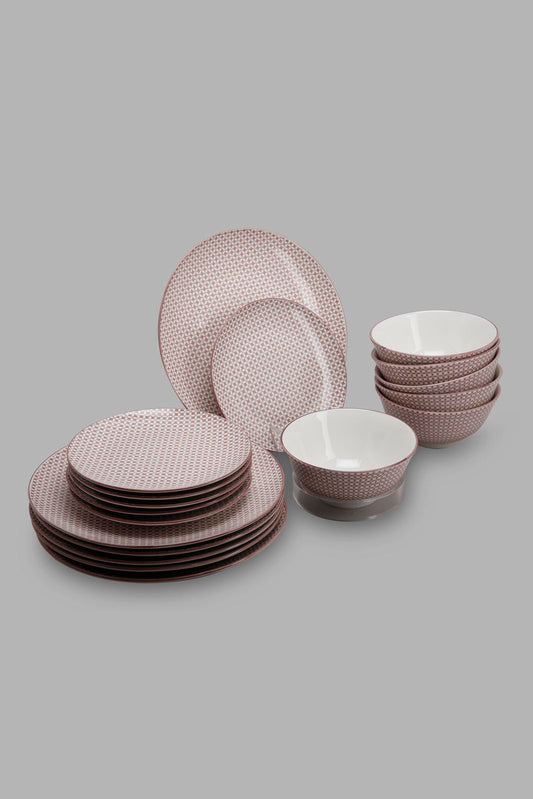 Redtag-Red-Geometric-Pad-Printing-Dinner-Set-(18Piece)-Category:Dinner-Sets,-Colour:Red,-Deals:New-In,-Filter:Home-Dining,-HMW-DIN-Crockery,-New-In-HMW-DIN,-Non-Sale,-Section:Homewares,-W22O-Home-Dining-