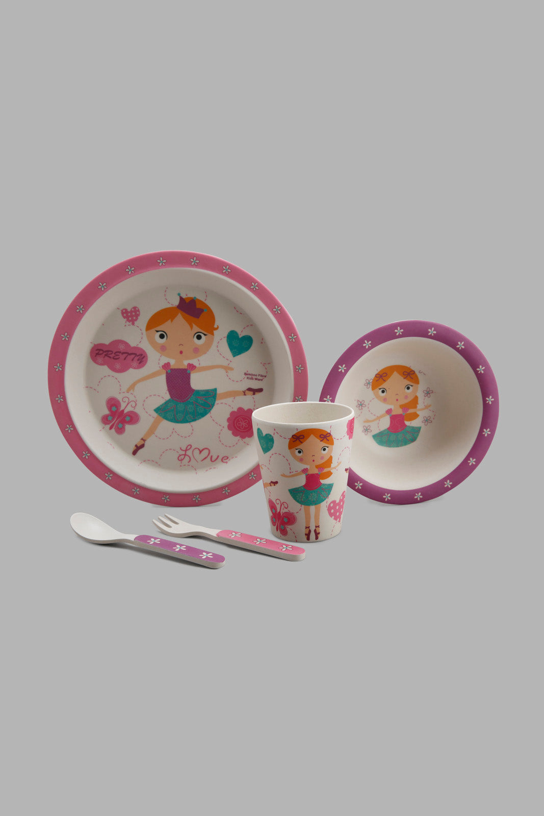 Redtag-Kids-Breakfast-Set-(5Pcs)-Category:Crockery-Sets,-Colour:Pink,-Deals:New-In,-Filter:Home-Dining,-HMW-DIN-Crockery,-New-In-HMW-DIN,-Non-Sale,-Section:Homewares,-W22A-Home-Dining-