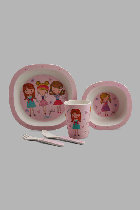 Redtag-Kids-Breakfast-Set-(5Pcs)-Category:Crockery-Sets,-Colour:Pink,-Deals:New-In,-Filter:Home-Dining,-HMW-DIN-Crockery,-New-In-HMW-DIN,-Non-Sale,-Section:Homewares,-W22A-Home-Dining-