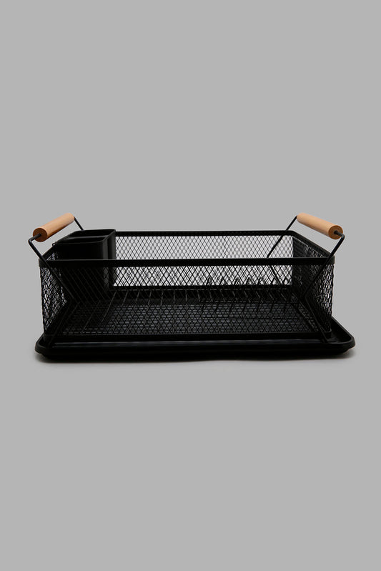 Redtag-Black-Dish-Drainer-Category:Kitchen-Baskets,-Colour:Black,-Deals:New-In,-Filter:Home-Dining,-HMW-DIN-Kitchen-Accessories,-N/A,-New-In-HMW-DIN,-Non-Sale,-Section:Homewares,-W22A-Home-Dining-