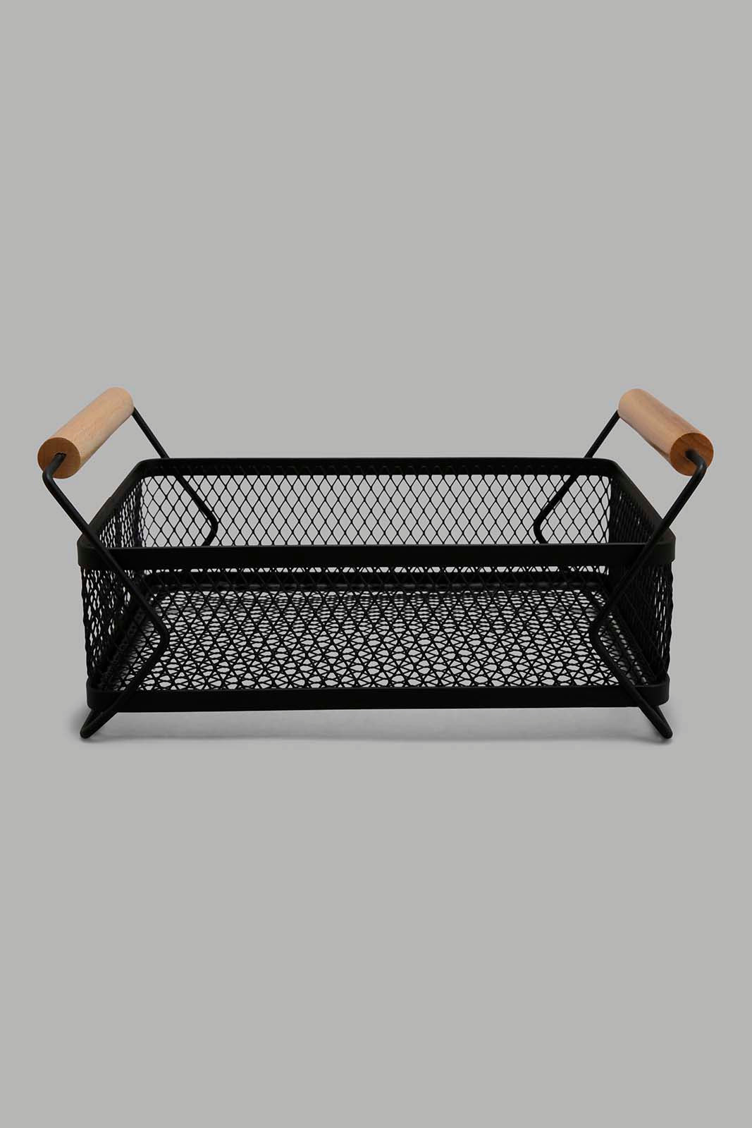 Redtag-Black-Rectangle-Basket-Category:Kitchen-Baskets,-Colour:Black,-Deals:New-In,-Filter:Home-Dining,-HMW-DIN-Kitchen-Accessories,-N/A,-New-In-HMW-DIN,-Non-Sale,-Section:Homewares,-W22A-Home-Dining-