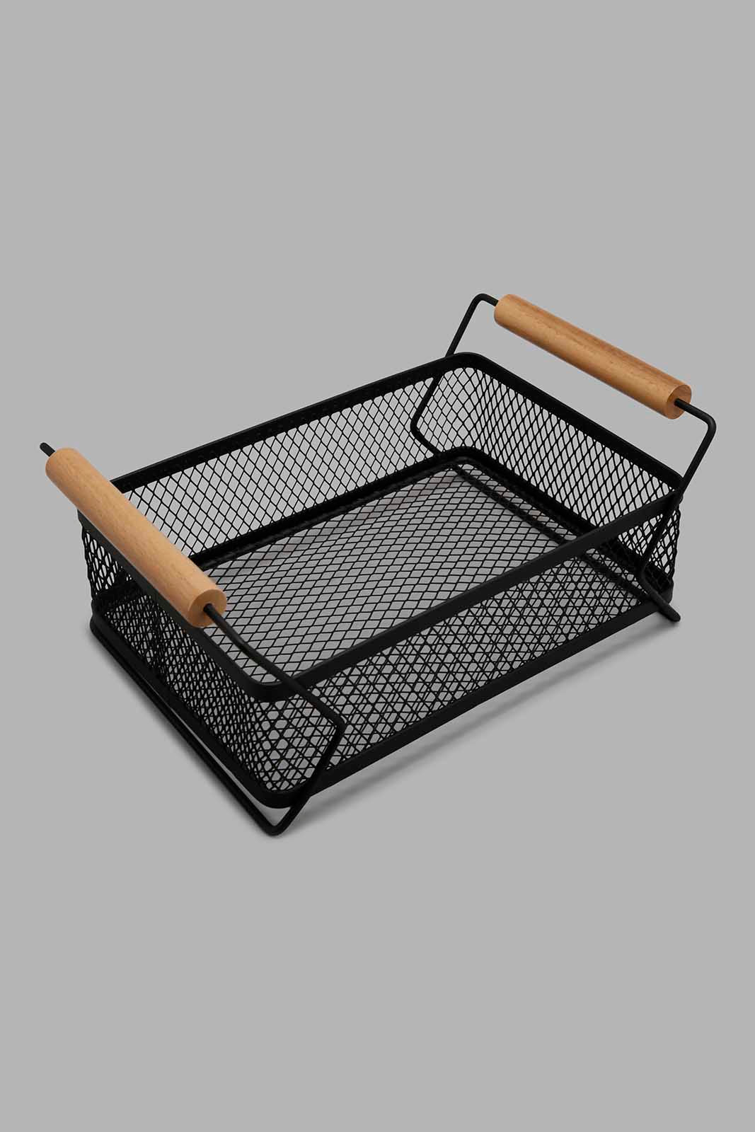 Redtag-Black-Rectangle-Basket-Category:Kitchen-Baskets,-Colour:Black,-Deals:New-In,-Filter:Home-Dining,-HMW-DIN-Kitchen-Accessories,-N/A,-New-In-HMW-DIN,-Non-Sale,-Section:Homewares,-W22A-Home-Dining-