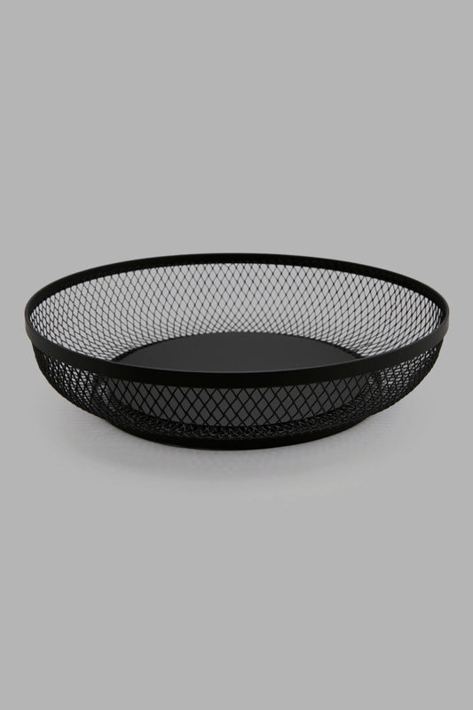 Redtag-Black-Round-Basket-Category:Kitchen-Baskets,-Colour:Black,-Deals:New-In,-Filter:Home-Dining,-HMW-DIN-Kitchen-Accessories,-N/A,-New-In-HMW-DIN,-Non-Sale,-Section:Homewares,-W22A-Home-Dining-