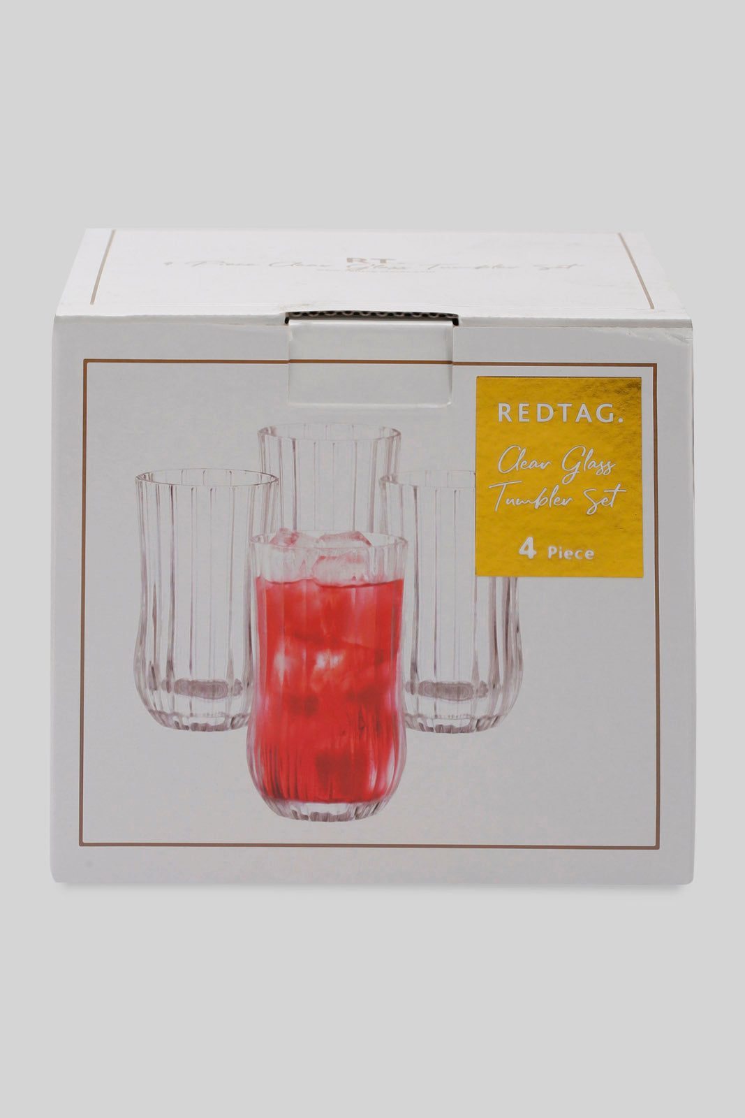 Redtag-Clear-Glass-Tumbler-(4-Piece)-Category:Glasses,-Colour:,-Deals:New-In,-Filter:Home-Dining,-HMW-DIN-Drinkware,-New-In-HMW-DIN,-Non-Sale,-Section:Homewares,-W22B-Home-Dining-