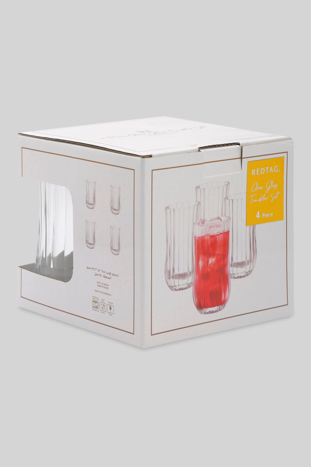 Redtag-Clear-Glass-Tumbler-(4-Piece)-Category:Glasses,-Colour:,-Deals:New-In,-Filter:Home-Dining,-HMW-DIN-Drinkware,-New-In-HMW-DIN,-Non-Sale,-Section:Homewares,-W22B-Home-Dining-