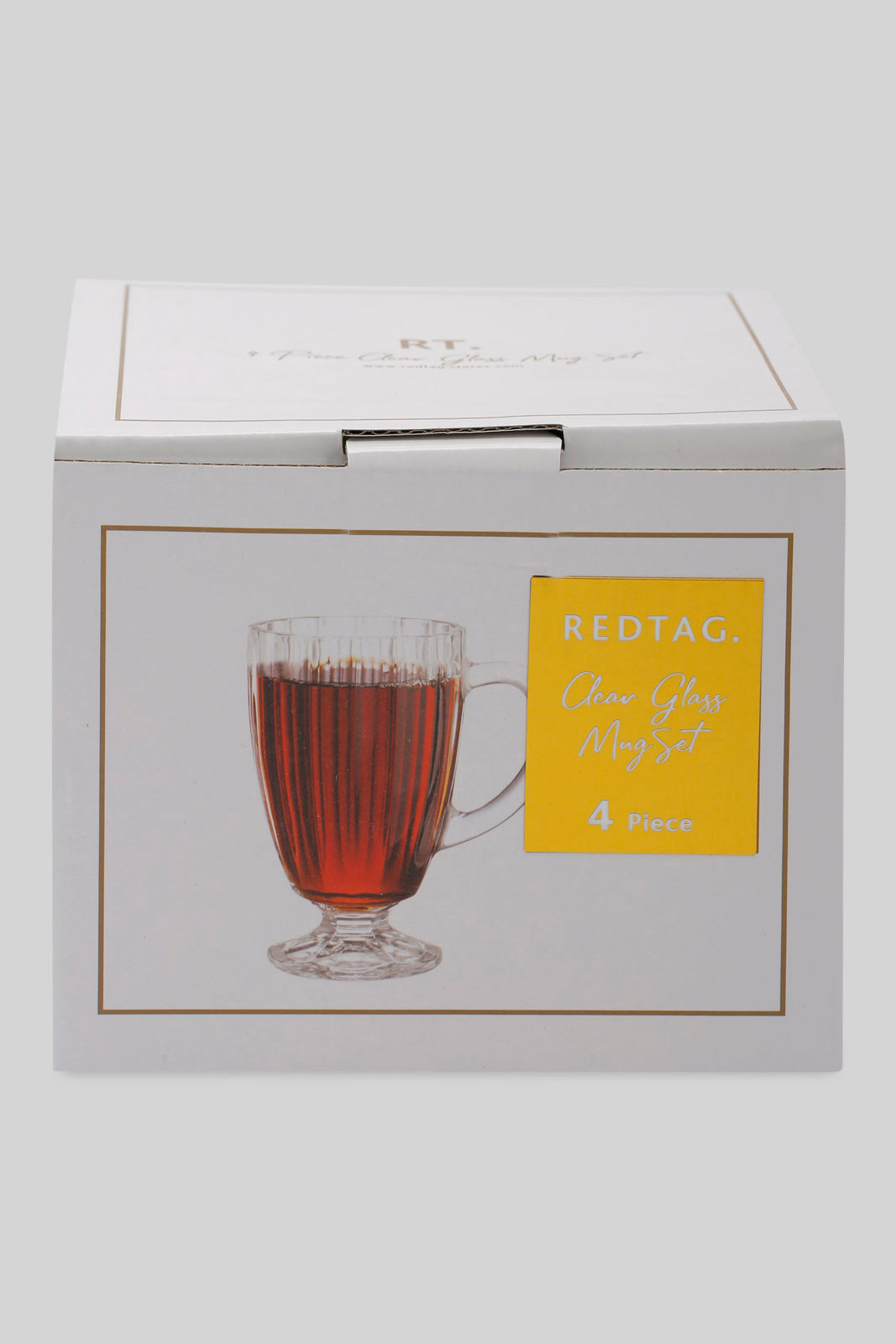 Redtag-Clear-Glass-Mug-(4-Piece)-Category:Glasses,-Colour:,-Deals:New-In,-Filter:Home-Dining,-HMW-DIN-Drinkware,-New-In-HMW-DIN,-Non-Sale,-Section:Homewares,-W22B-Home-Dining-