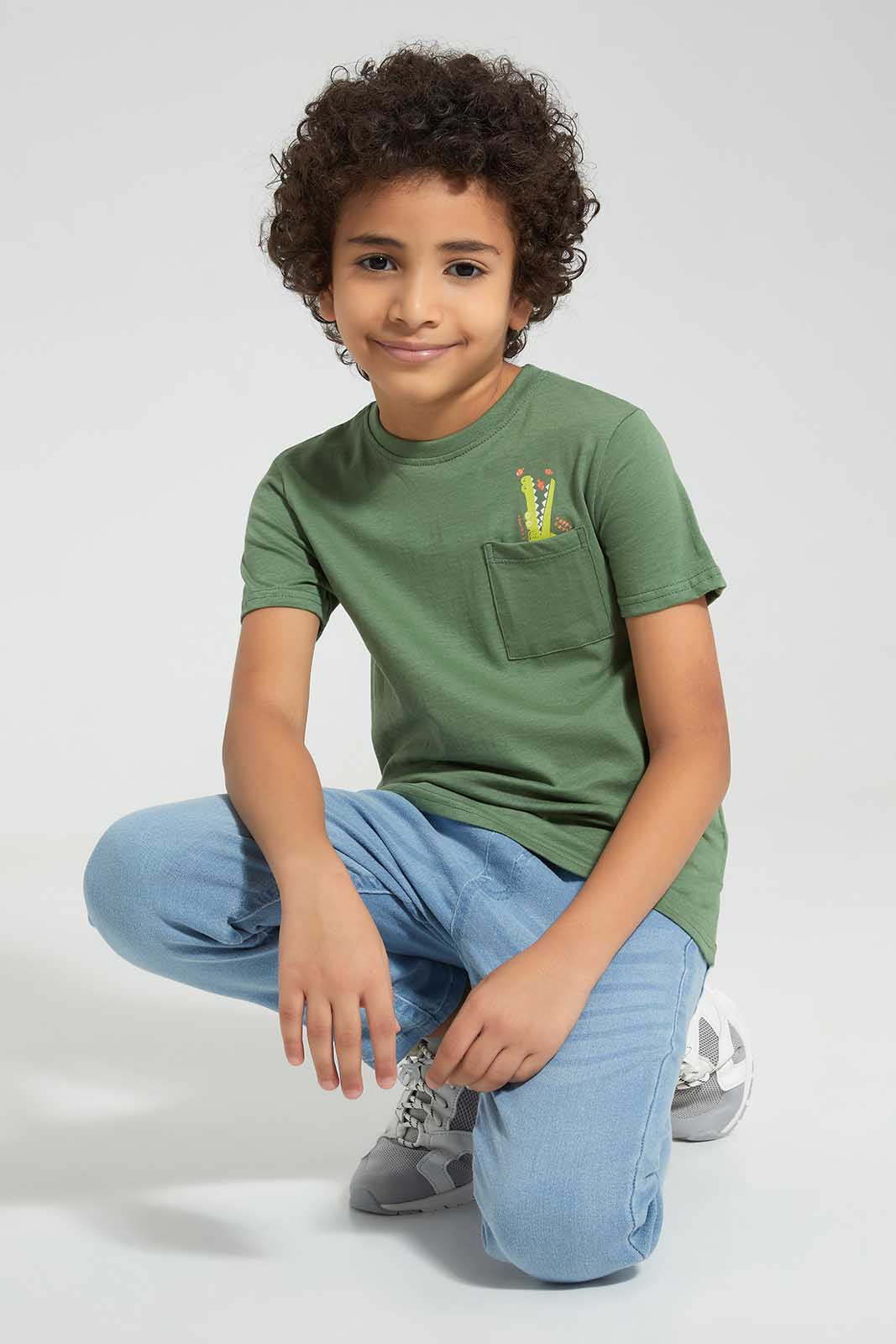 Redtag-Green-Aligator-Print-Pocket-SS-T-Shirt-BOY-T-Shirts,-Category:T-Shirts,-Colour:Green,-Deals:New-In,-Filter:Boys-(2-to-8-Yrs),-New-In-BOY,-Non-Sale,-Section:Boys-(0-to-14Yrs),-TBL,-W22O-Boys-2 to 8 Years