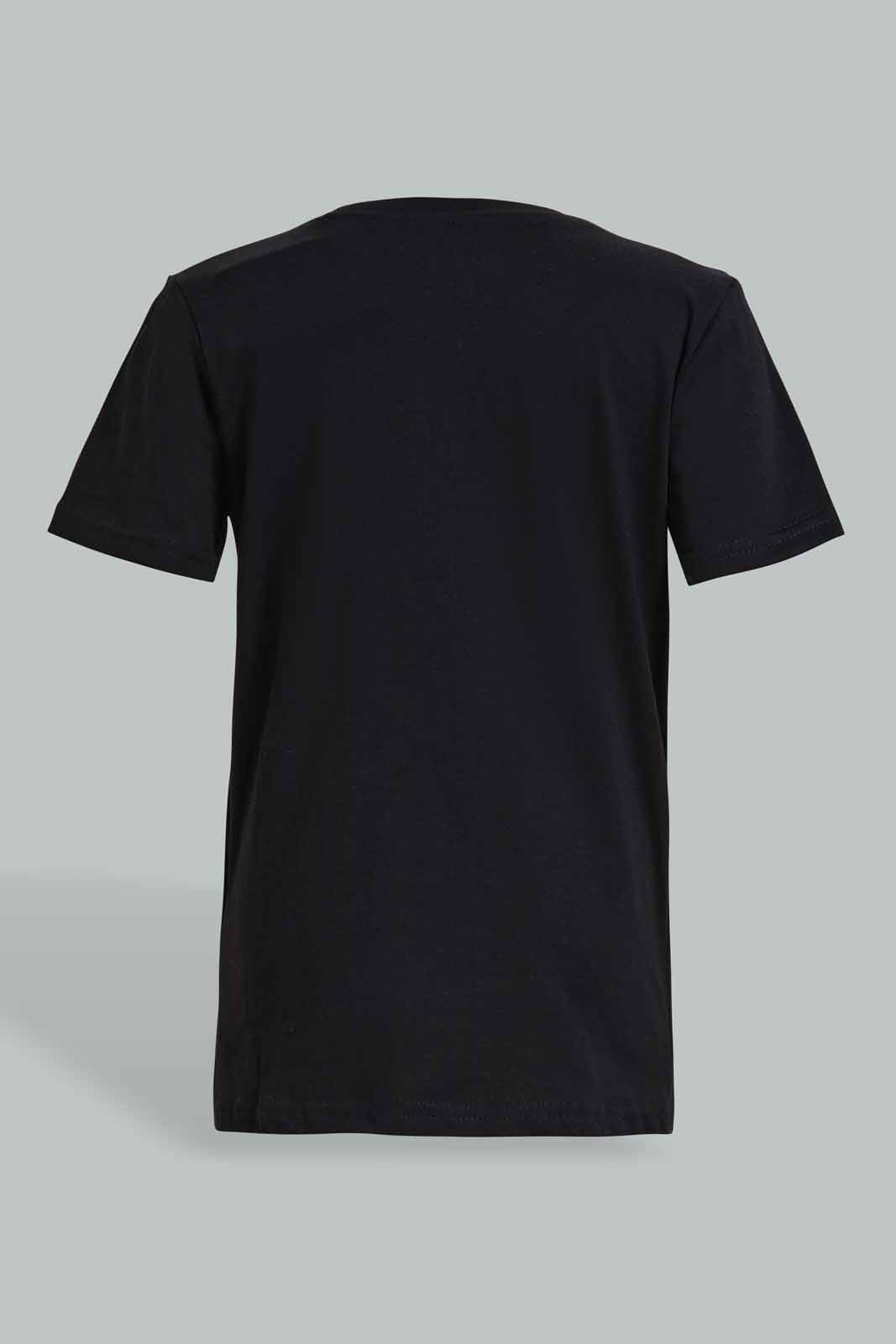 Redtag-Black-Gamer-Print-Pocket-SS-T-Shirt-BOY-T-Shirts,-Category:T-Shirts,-Colour:Black,-Deals:New-In,-Filter:Boys-(2-to-8-Yrs),-New-In-BOY-APL,-Non-Sale,-Section:Boys-(0-to-14Yrs),-TBL,-W22O-Boys-2 to 8 Years