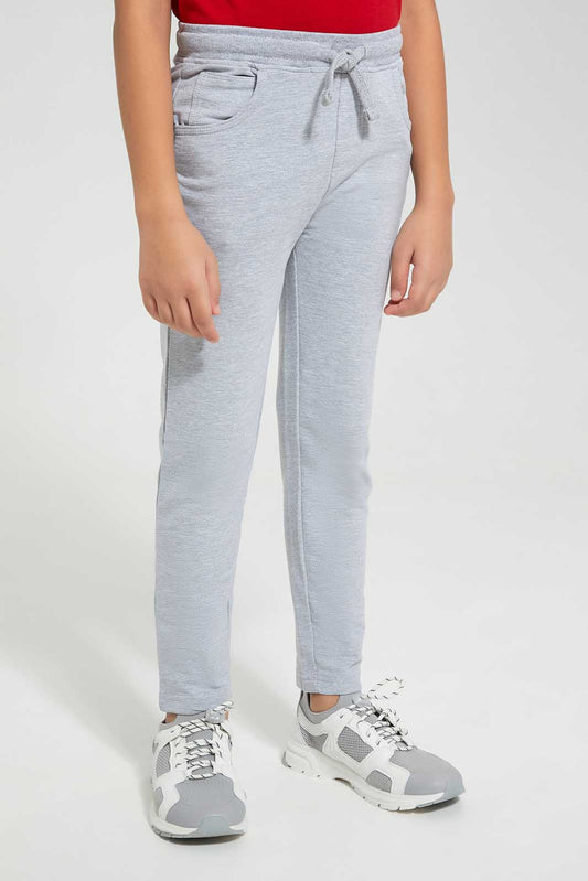 Redtag-Grey-5-Pocket-Stretch-Terry-Pants-BOY-Joggers,-Category:Joggers,-Colour:Grey,-Deals:New-In,-Filter:Boys-(2-to-8-Yrs),-New-In-BOY-APL,-Non-Sale,-Section:Boys-(0-to-14Yrs),-W22O-Boys-2 to 8 Years
