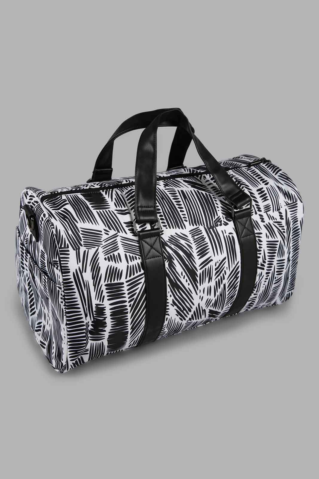 Redtag-Brown-Black-Prints-Duffel-Category:Bags,-Colour:Brown,-Filter:Travel-Accessories,-LUG-Bags,-New-In,-New-In-LUG-ACC,-Non-Sale,-Section:Travel,-W22A-Travel-Accessories-