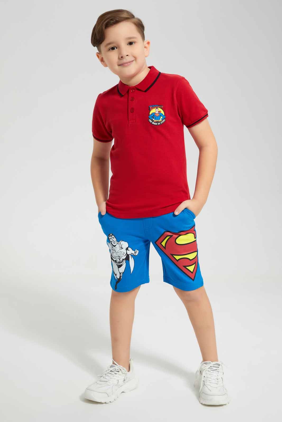 Redtag-Red-Superman-Polo-T-Shirt-BOY-Polo-T-Shirts,-Category:Polo-T-Shirts,-CHR,-Colour:Red,-Deals:New-In,-Filter:Boys-(2-to-8-Yrs),-New-In-BOY-APL,-Non-Sale,-Section:Boys-(0-to-14Yrs),-TBL,-W22O-Boys-2 to 8 Years