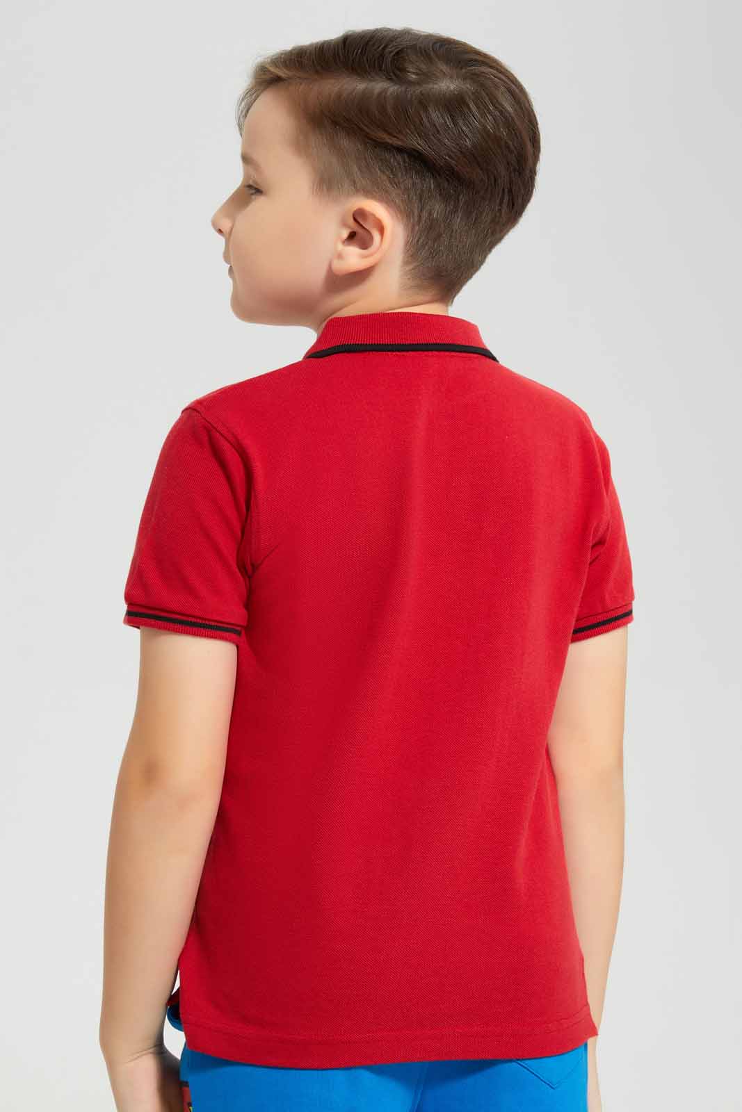 Redtag-Red-Superman-Polo-T-Shirt-BOY-Polo-T-Shirts,-Category:Polo-T-Shirts,-CHR,-Colour:Red,-Deals:New-In,-Filter:Boys-(2-to-8-Yrs),-New-In-BOY-APL,-Non-Sale,-Section:Boys-(0-to-14Yrs),-TBL,-W22O-Boys-2 to 8 Years