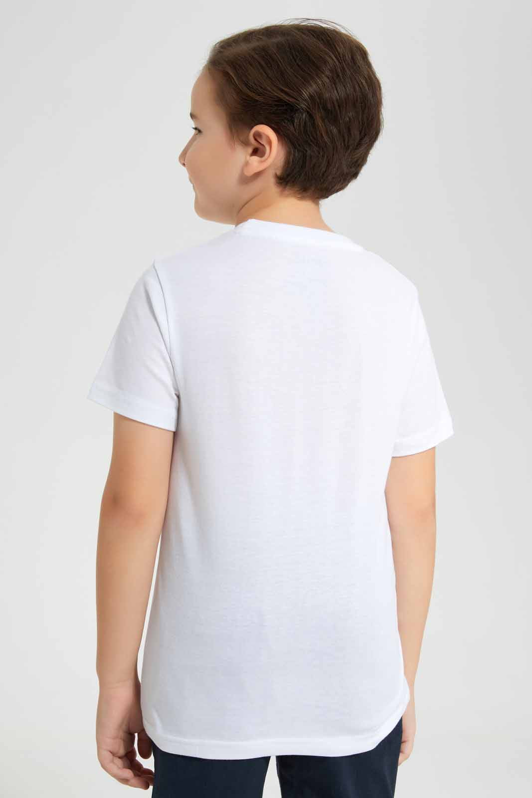 Redtag-White-Skater-Chest-Print-SS-T-Shirt-BOY-T-Shirts,-Category:T-Shirts,-Colour:White,-Deals:New-In,-Filter:Boys-(2-to-8-Yrs),-New-In-BOY-APL,-Non-Sale,-Section:Boys-(0-to-14Yrs),-TBL,-W22O-Boys-2 to 8 Years